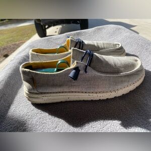 Hey Dude Gray Athletic Shoes with Blue Accents